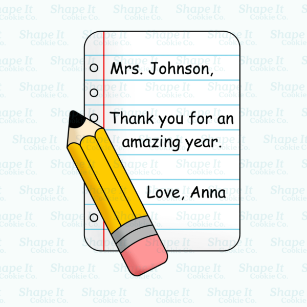 School Paper and Pencil Cookie Cutter