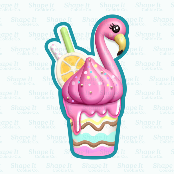 Flamingo Summer Drink Cookie Cutter - Image 2