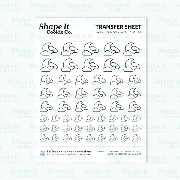 Waxing Moon with Clouds Transfer Sheet - Image 2