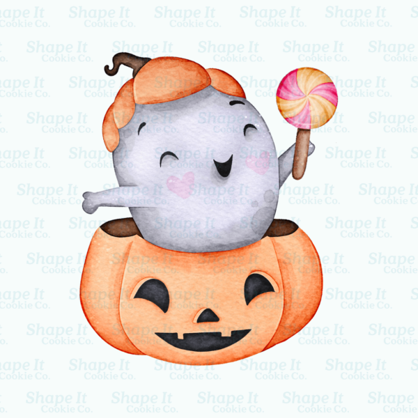 Ghostly Friend in Pumpkin Cookie Cutter