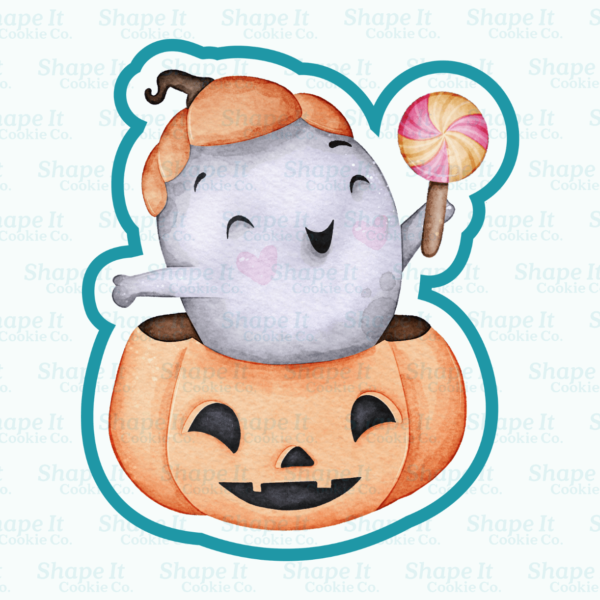 Ghostly Friend in Pumpkin Cookie Cutter - Image 2