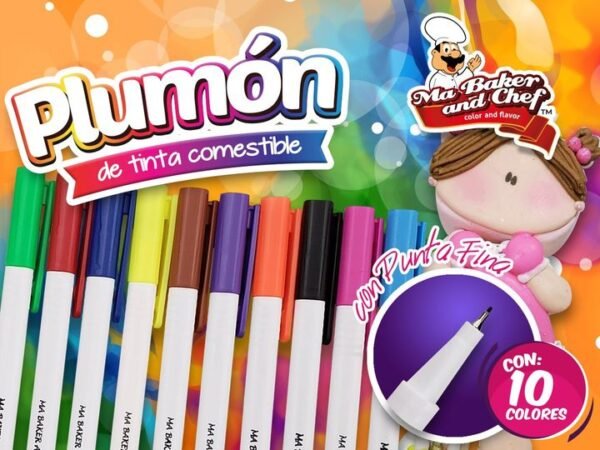 Fine Tip Edible Markers Kit (10 Colors) - Kit Plumón de Punta Fina (10 Colores) - Image 2