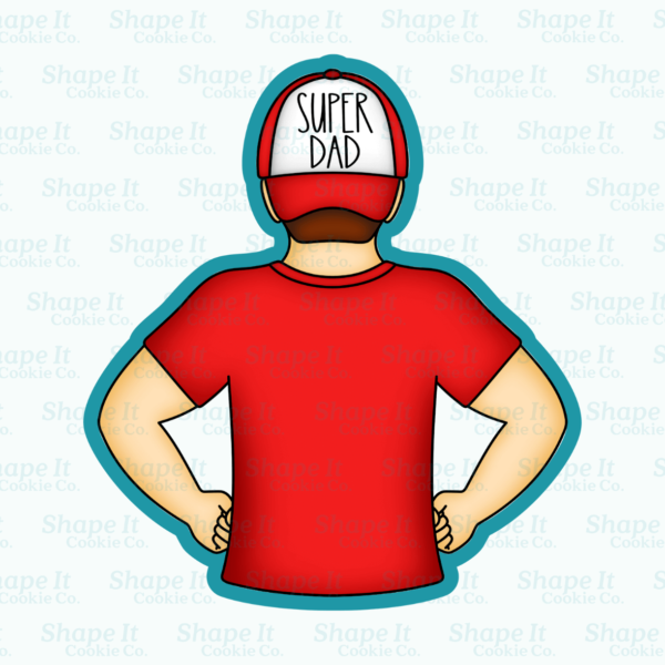 Dad with "Super Dad" Hat Cookie Cutter - Image 2