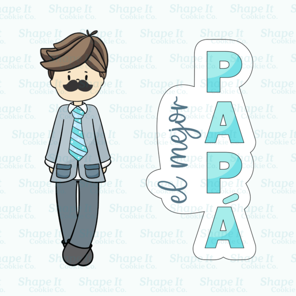 "El Mejor" Papá Cookie Cutter Set - Image 3