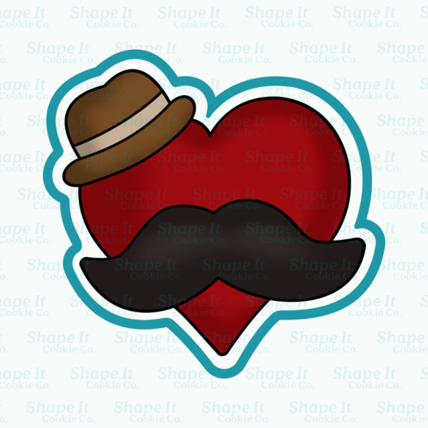 Mustache Heart with Hat Cookie Cutter - Image 2