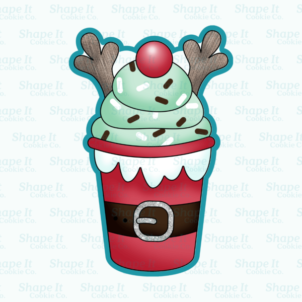 Santa Reindeer Cup Cookie Cutter - Image 2