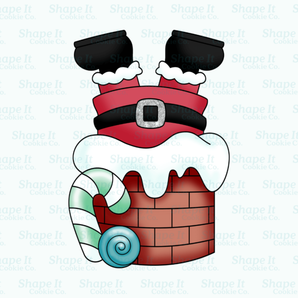 Sweet Santa in Chimney Cookie Cutter