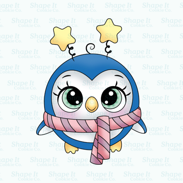 Chubby Penguin with Stars Cookie Cutter