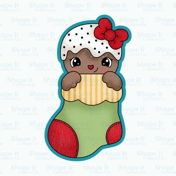 Gingerbread Girl Christmas Stocking Cookie Cutter - Image 2