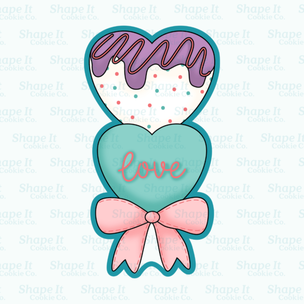 Candy Hearts with Bow Cookie Cutter - Image 2