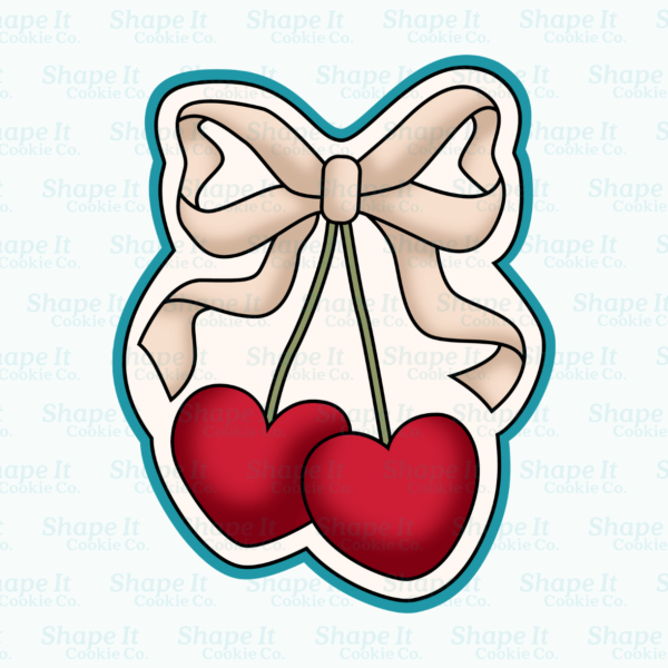 Heart Cherries (Berries) with Bow Cookie Cutter - Image 2