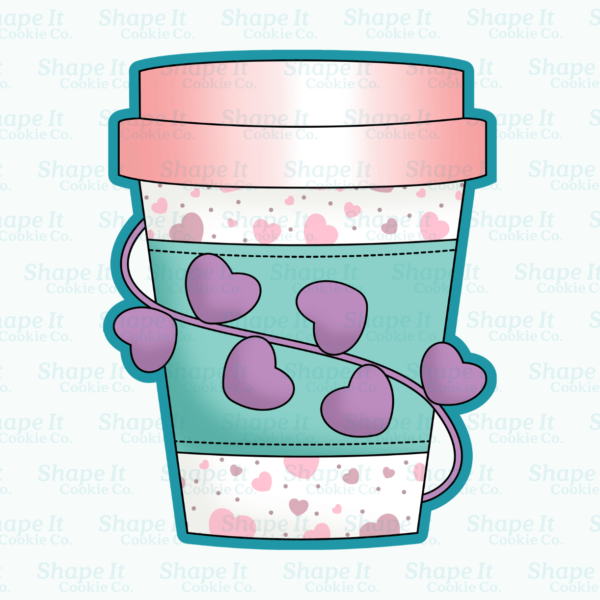 Valentine Coffee To-Go Cup Cookie Cutter - Image 2