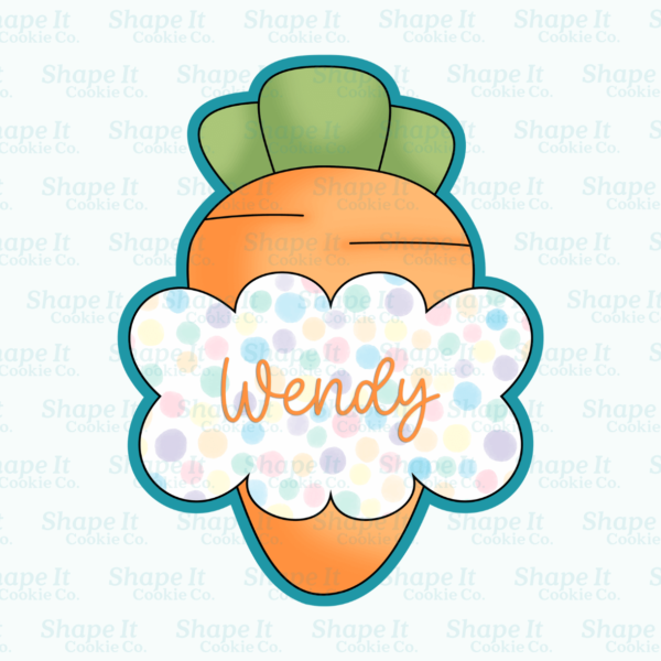Cloud Carrot Plaque Cookie Cutter - Image 2