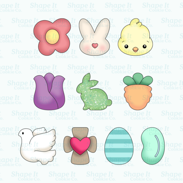 Easter Bunny Tic Tac Toe Cookie Cutter Set + Embosser - Image 7