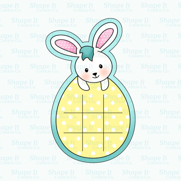 Easter Bunny Tic Tac Toe Cookie Cutter Set + Embosser - Image 3