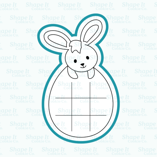 Easter Bunny Tic Tac Toe Cookie Cutter Set + Embosser - Image 2