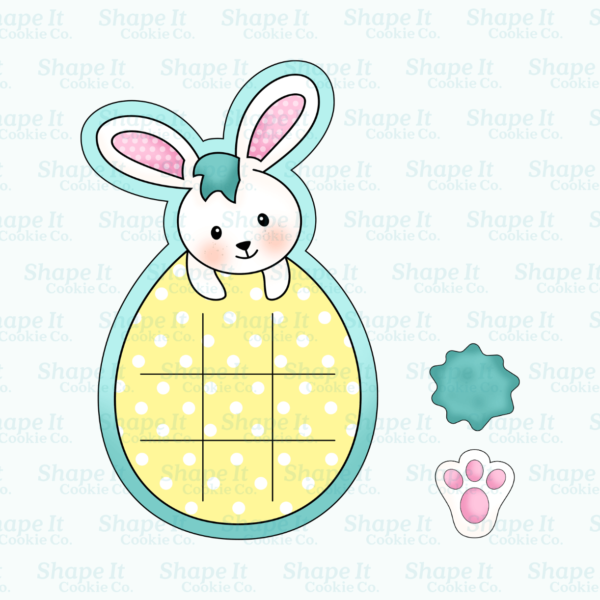 Easter Bunny Tic Tac Toe Cookie Cutter Set + Embosser