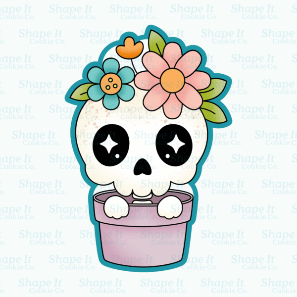 Skeleton Flower Pot Cookie Cutter - Image 2
