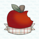 Bitten Apple with Ribbon Plaque Cookie Cutter